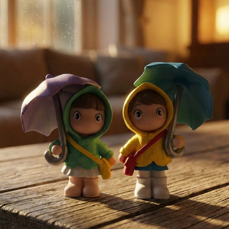 Umbrella Couple Miniature