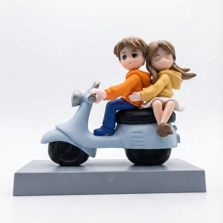 Young Scooter Couple Miniature