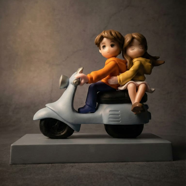 Young Scooter Couple Miniature