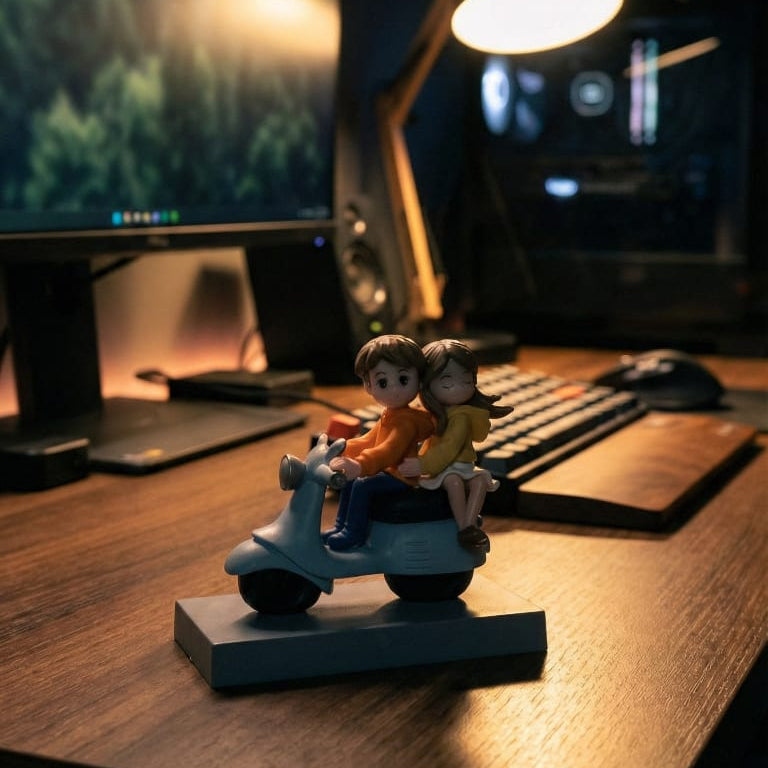 Young Scooter Couple Miniature